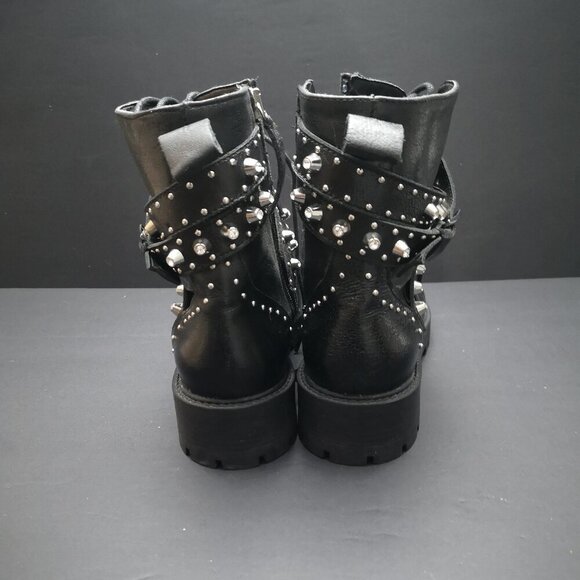 Zara Basic Ladies Size 37 (approx. 6-6.5 US) Black Leather Ankle Boots - Picture 6 of 10